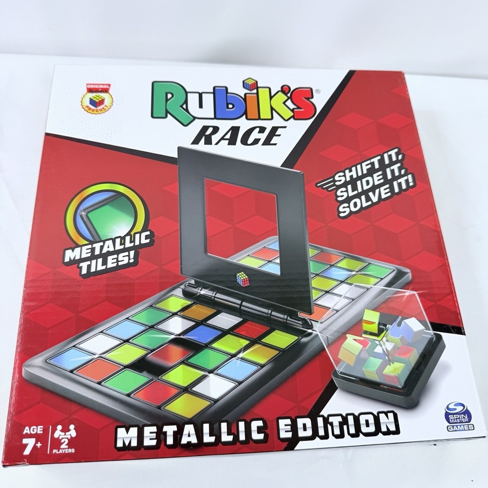 Rubik's Race Game Metallic Tiles Edition  1-2 Players Ages 7+ Solve It 2024